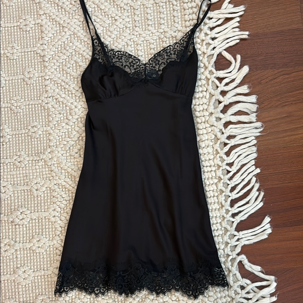 Forever 21 Black Lace Slip with Adjustable Spaghetti Straps